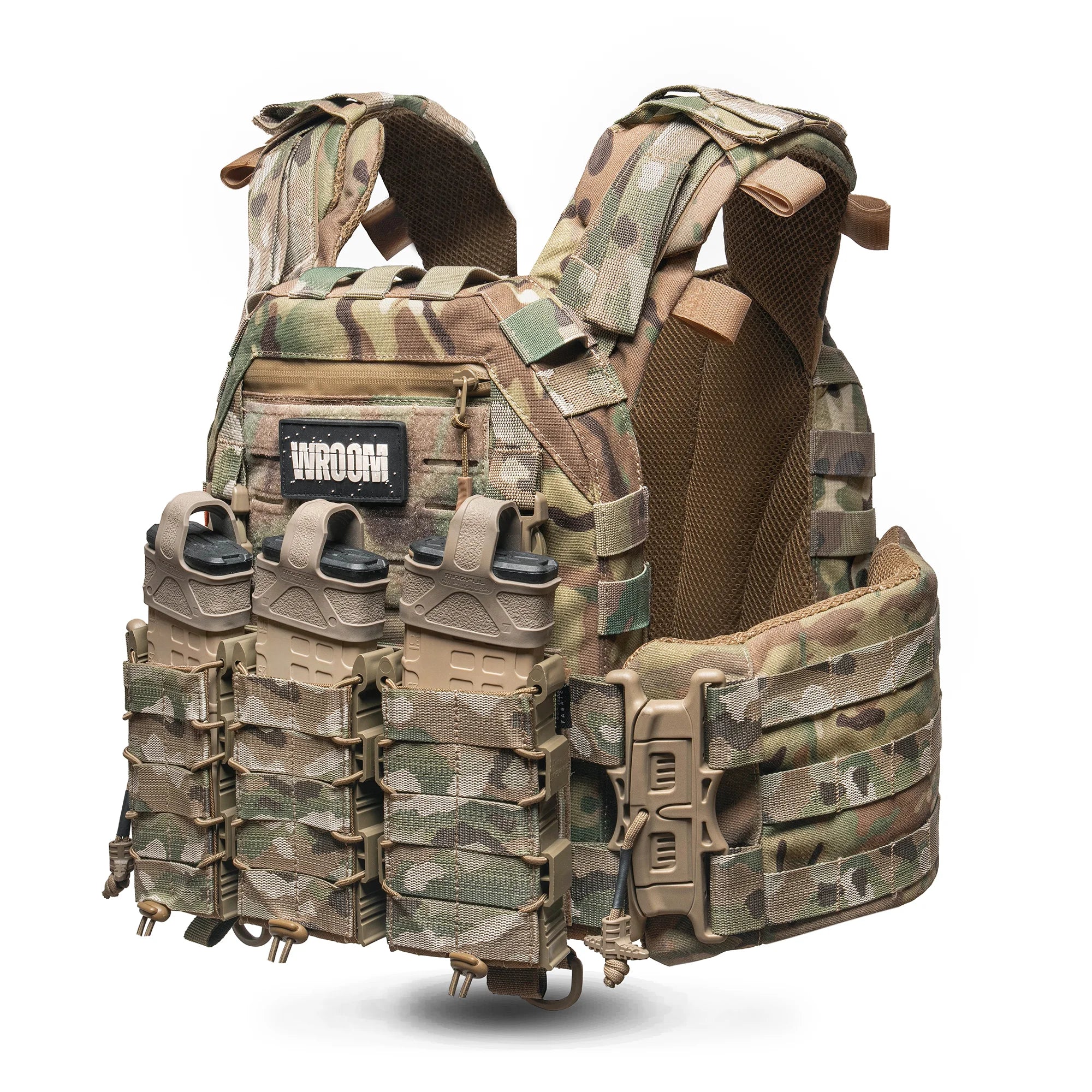 Ghost Gen4 V1 Plate Carrier with Quick Release System, MOLLE System & 3 Pouches, Color Multicam