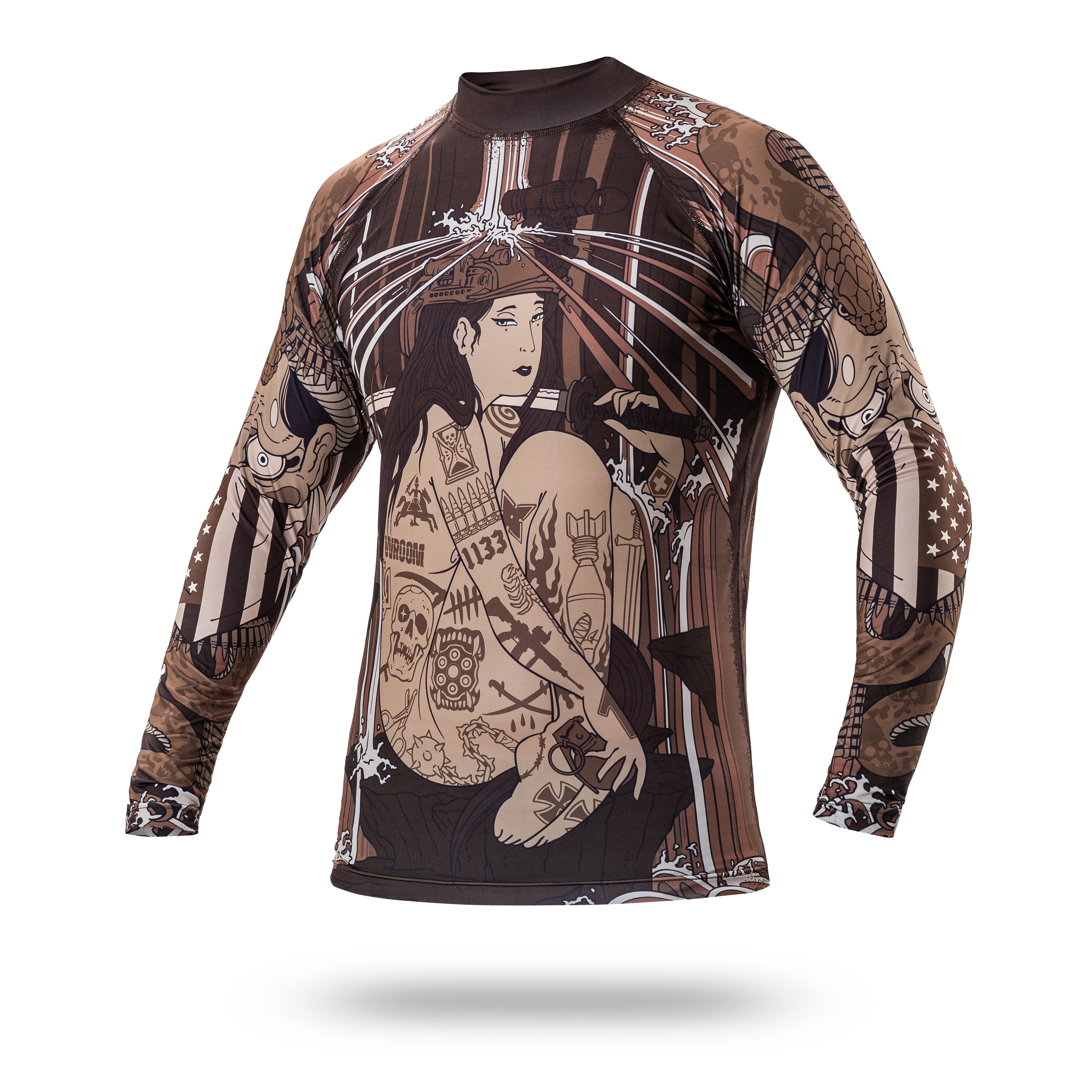 Rashguard tactical Katana Wroomx1133. Color Brown