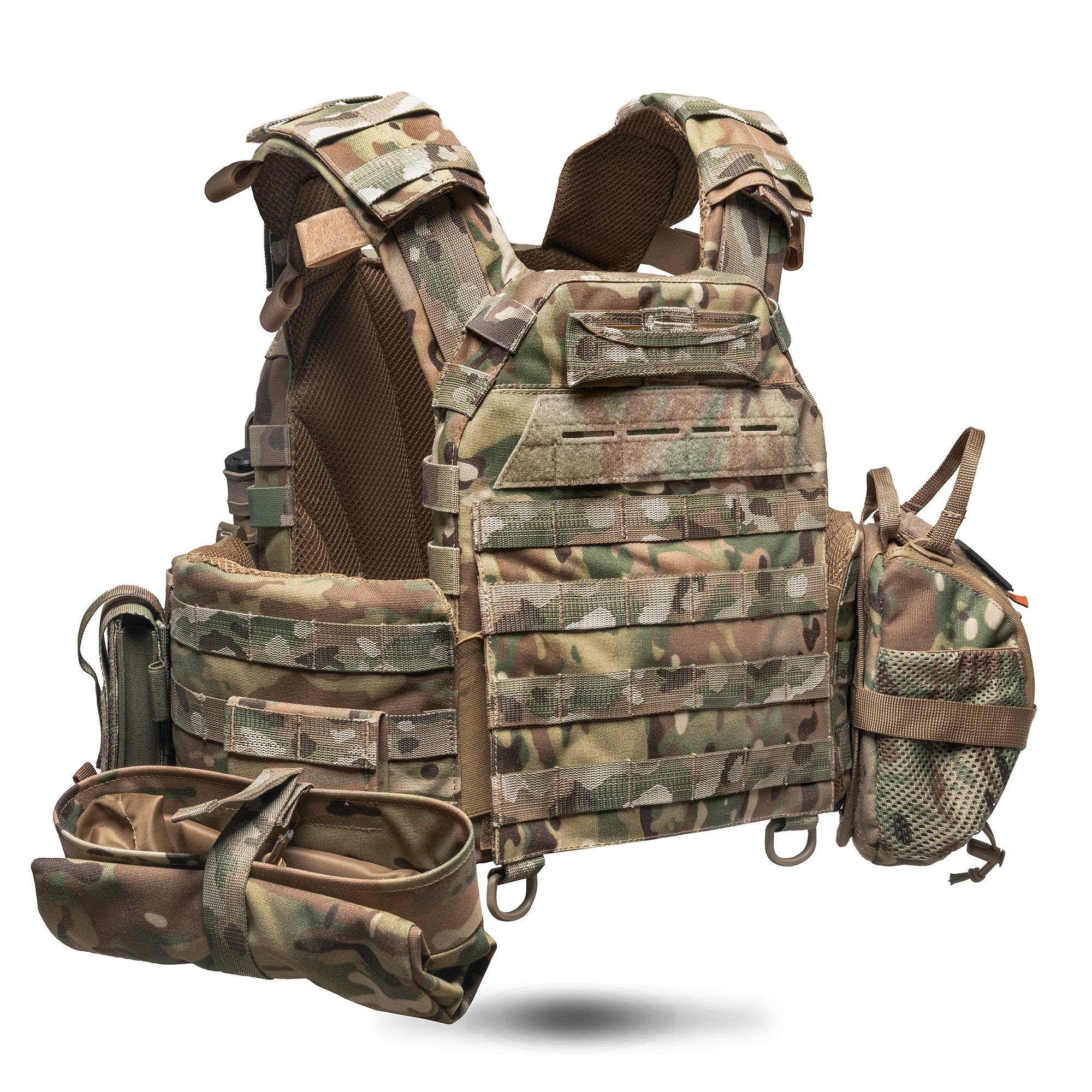 Ghost Gen4 V2 Plate Carrier with Quick Release System + 9 Pouches, Color Multicam