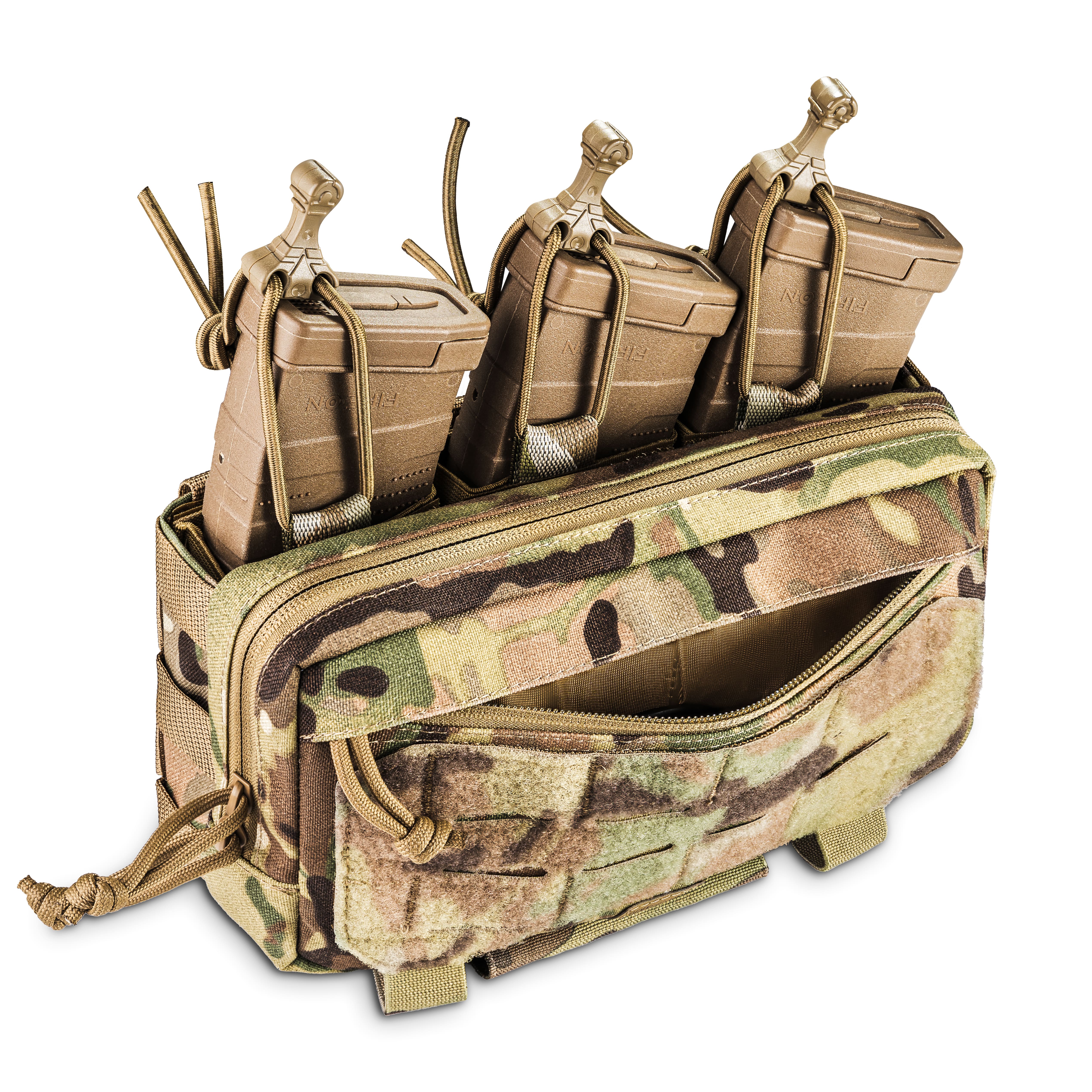 WROOM Utility Admin Pouch for 3 Magazines, MOLLE System, Color Multicam