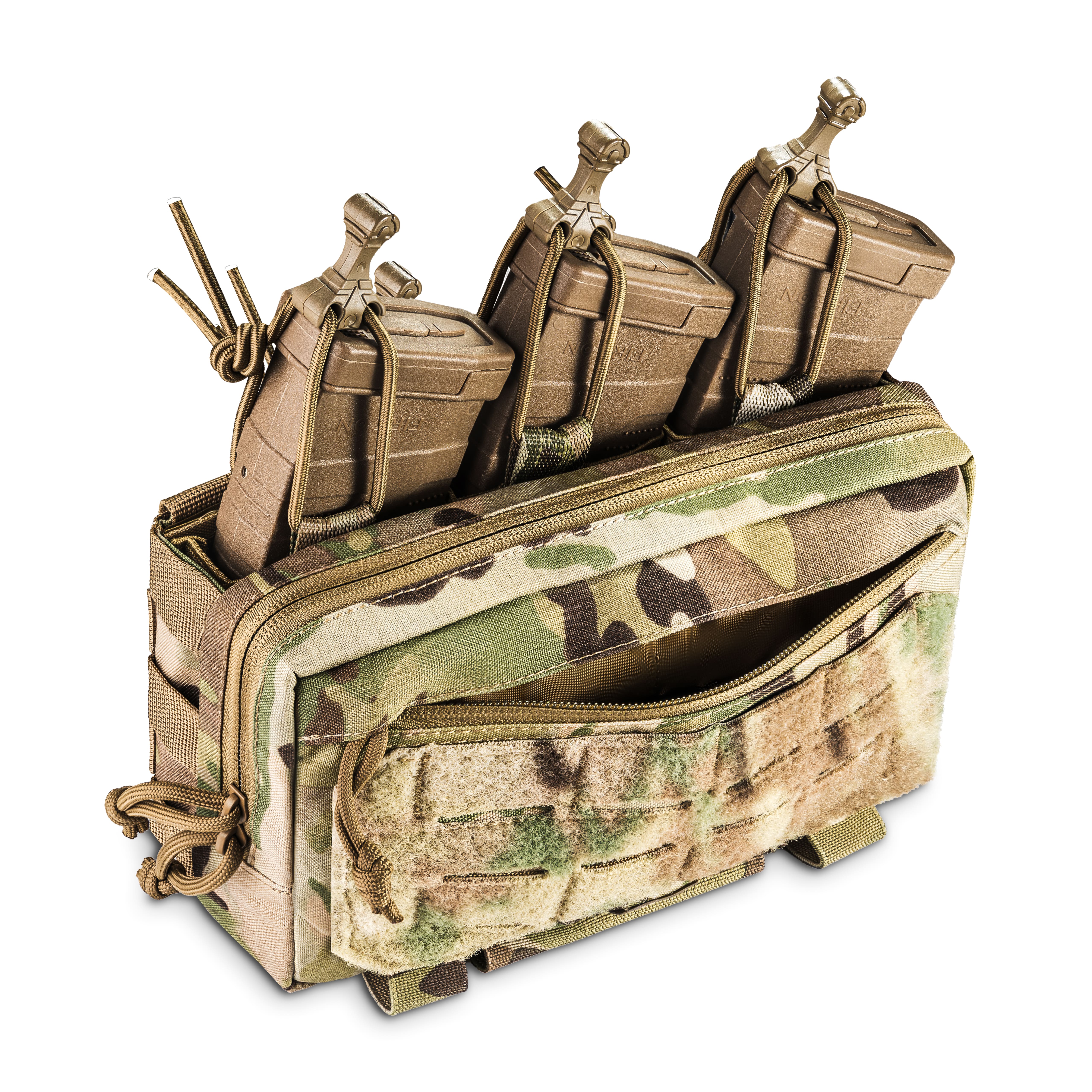WROOM Utility Admin Pouch for 3 Magazines, MOLLE System, Color Multicam USA