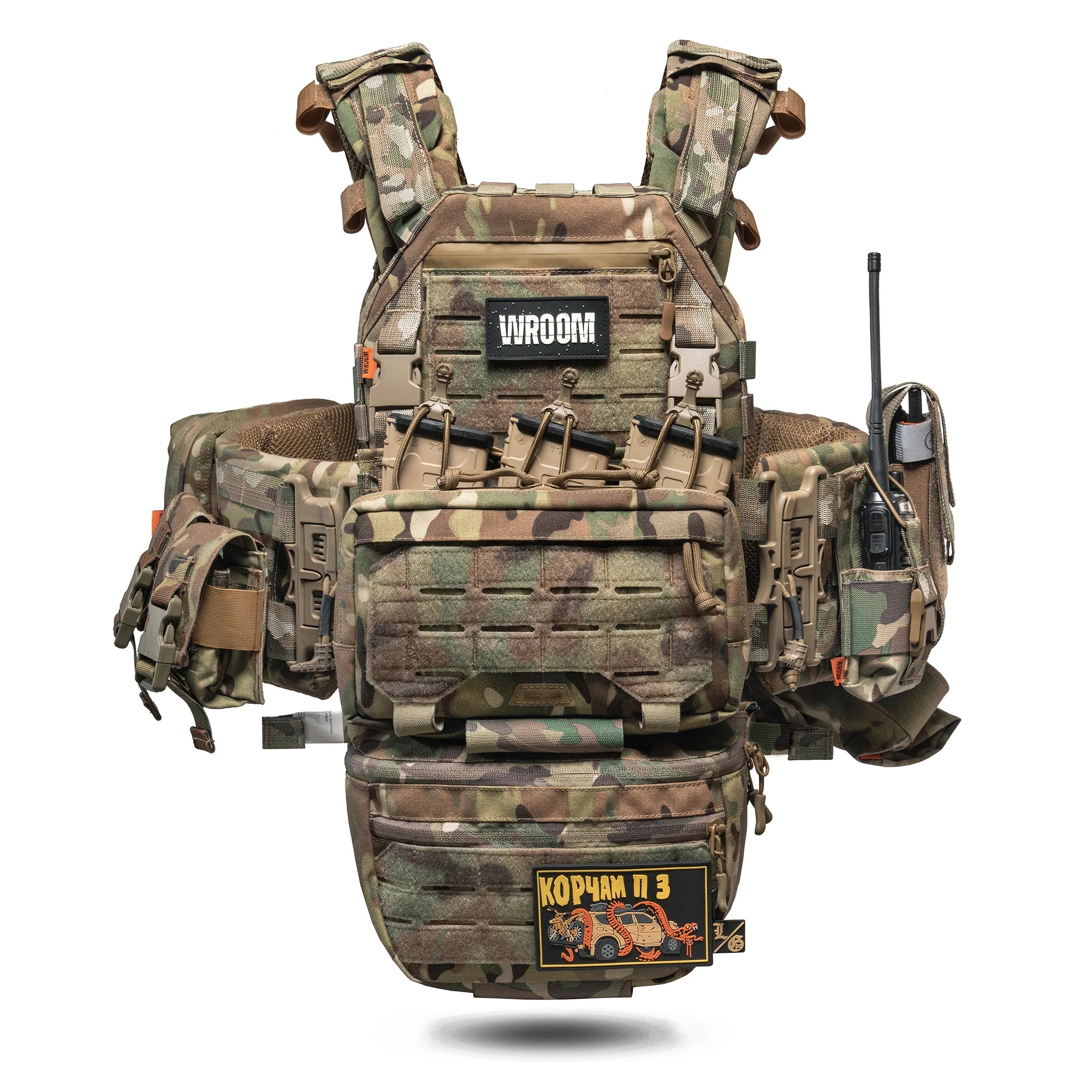 Ghost Performance V2 Plate Carrier with Quick Release System + 9 Pouches, Color Multicam