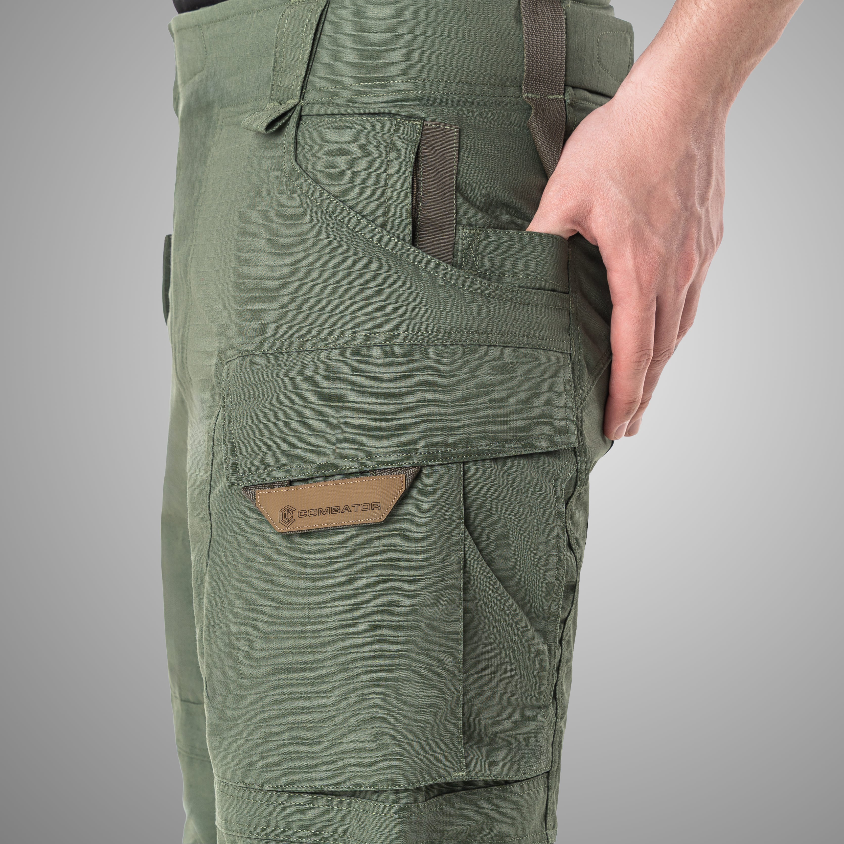 Pantalon tactique WROOM COMBATOR, GEN III avec emplacements pour genouillères, couleur Olive Drab