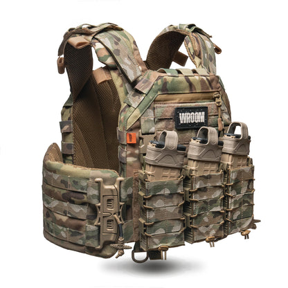 Ghost Gen4 V1 Plate Carrier with Quick Release System, MOLLE System & 3 Pouches, Color Multicam