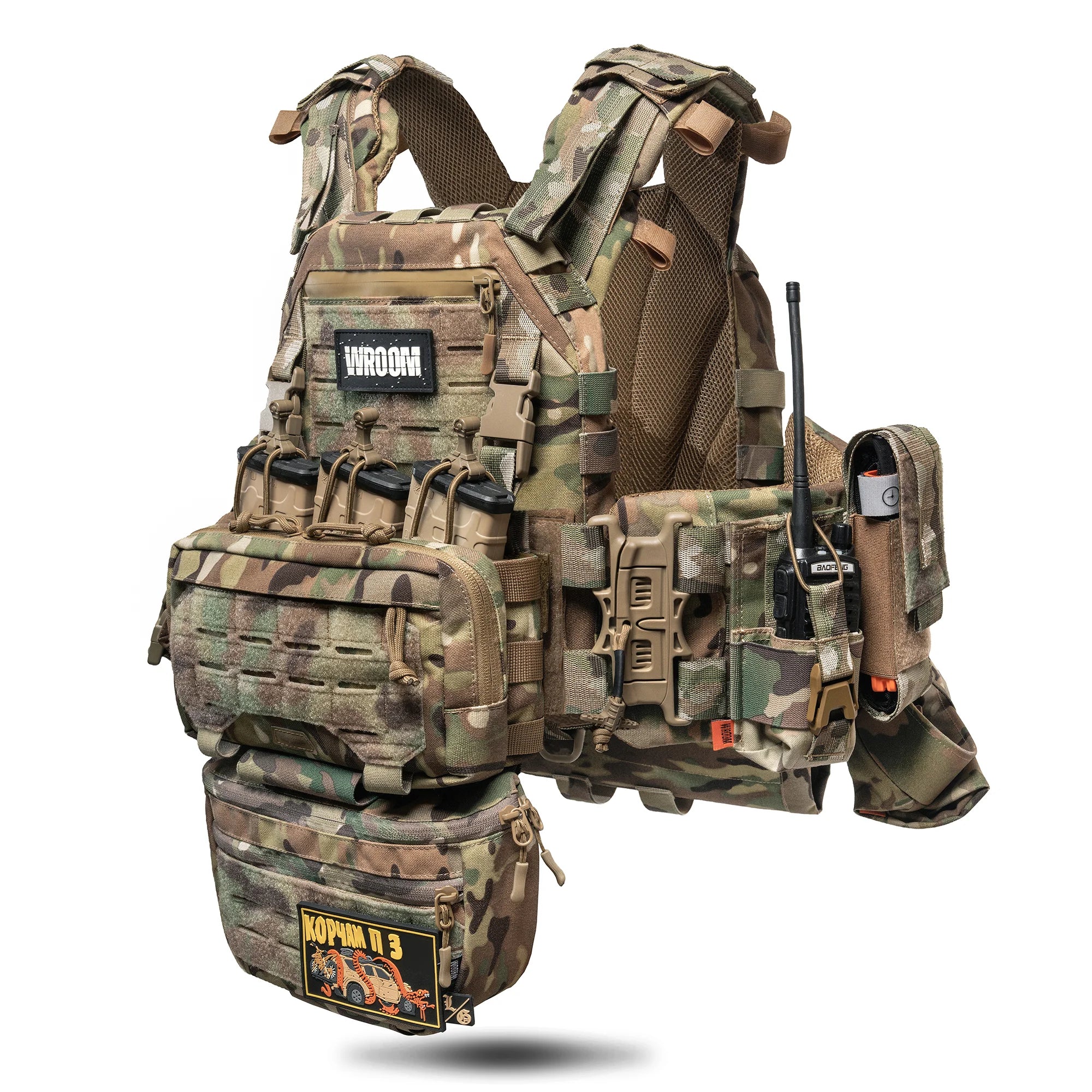 Ghost Performance V2 Plate Carrier with Quick Release System + 9 Pouches, Color Multicam