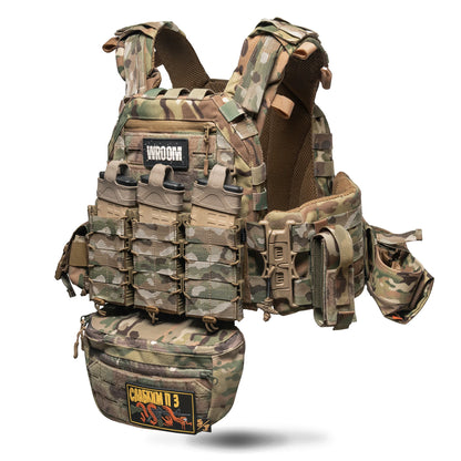 Porte-plaques Ghost Gen4 V2 avec système de largage rapide + 9 poches, couleur Multicam