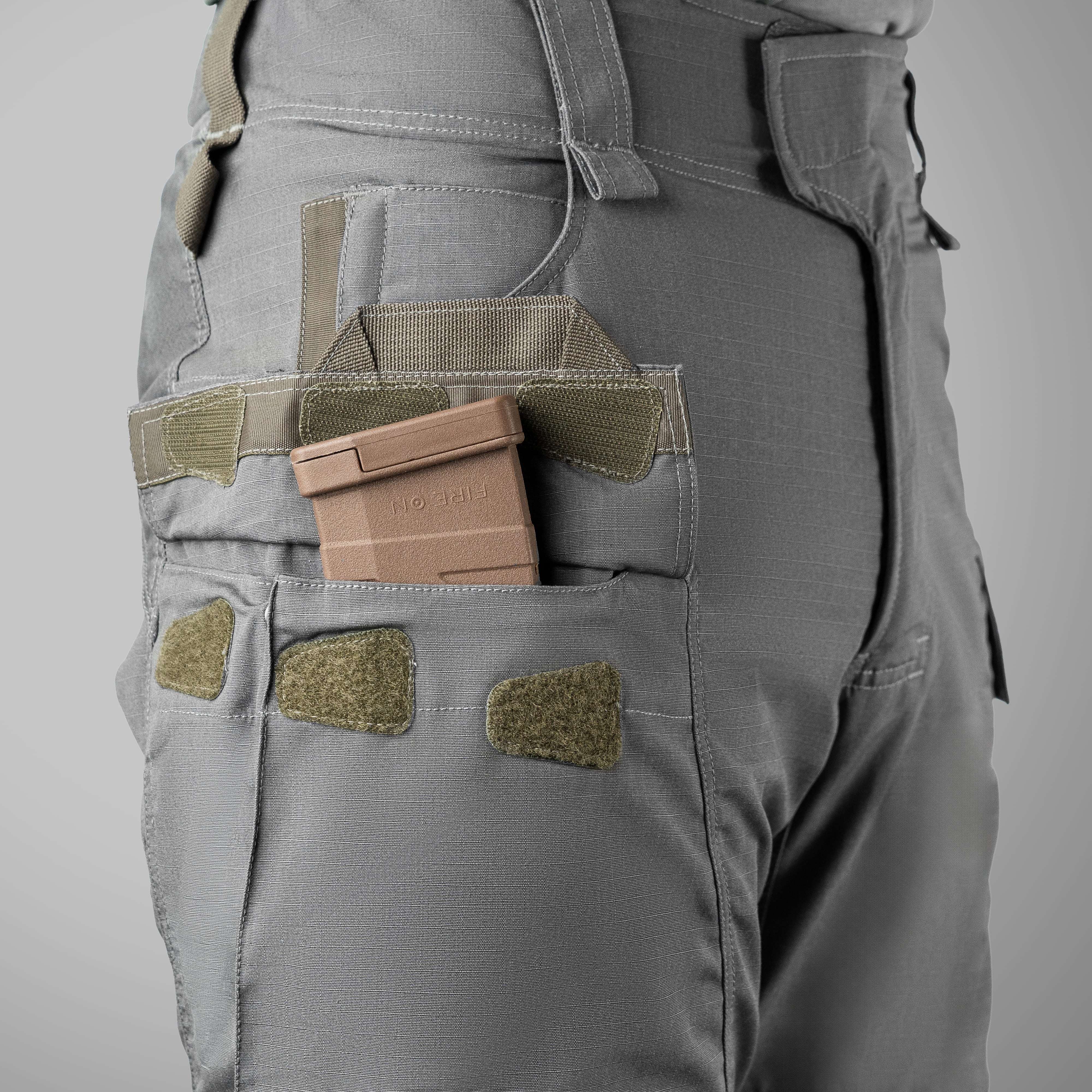 Tactical Pants WROOM COMBATOR, NyCo Ripstop, with Hidden Knee Pad System, Color Urban Grey