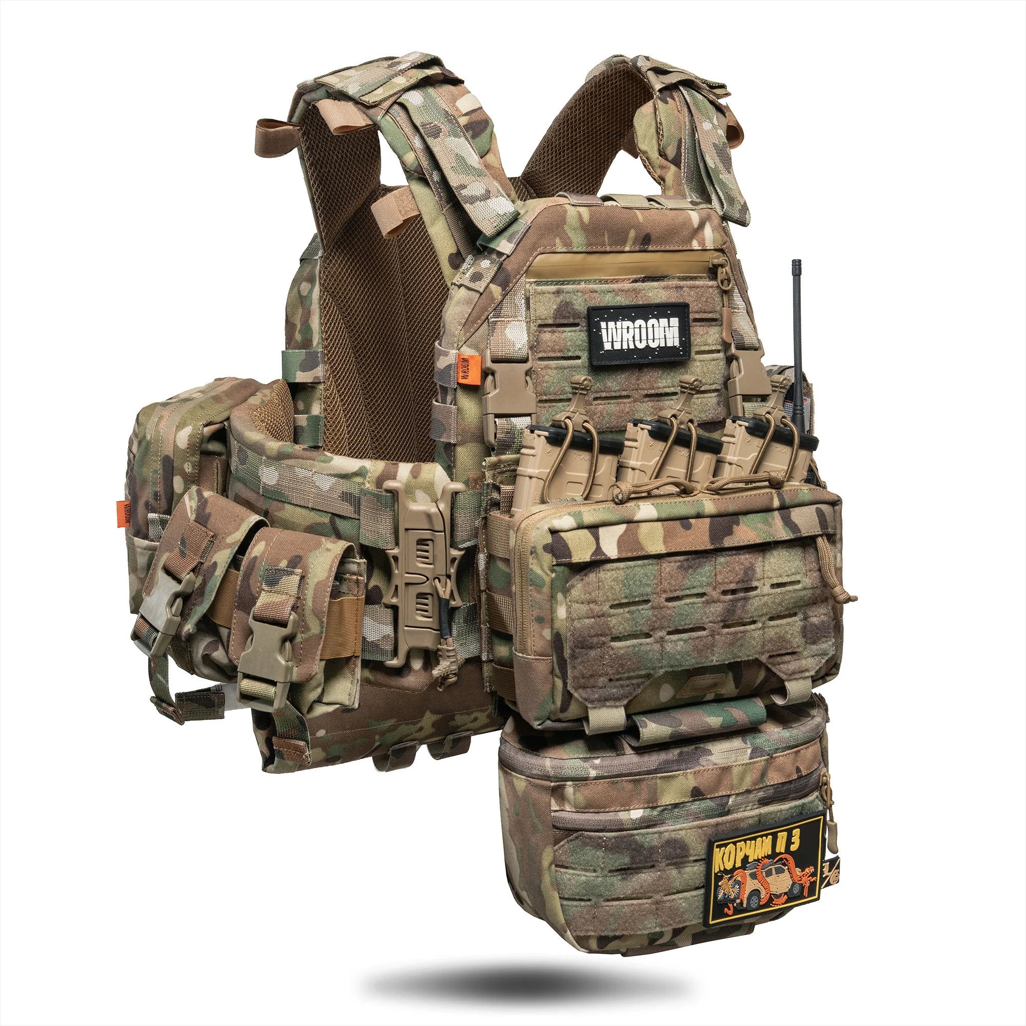 Ghost Performance V2 Plate Carrier with Quick Release System + 9 Pouches, Color Multicam