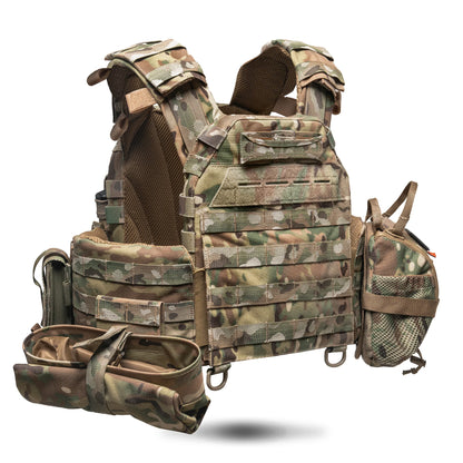 Porte-plaques Ghost Gen4 V2 avec système de largage rapide + 9 poches, couleur Multicam