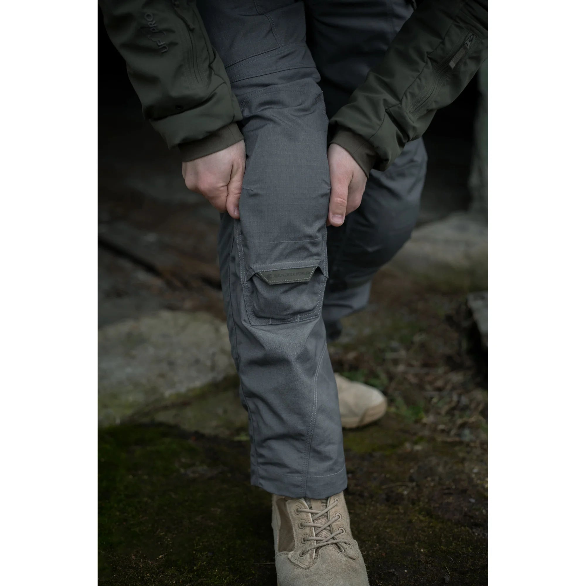 Tactical Pants WROOM COMBATOR, NyCo Ripstop, with Hidden Knee Pad System, Color Urban Grey