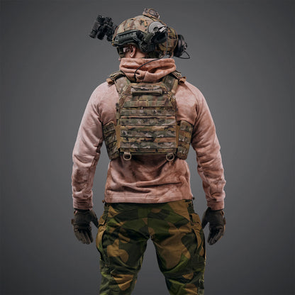 Ghost Gen4 V1 Plate Carrier with Quick Release System, MOLLE System & 3 Pouches, Color Multicam