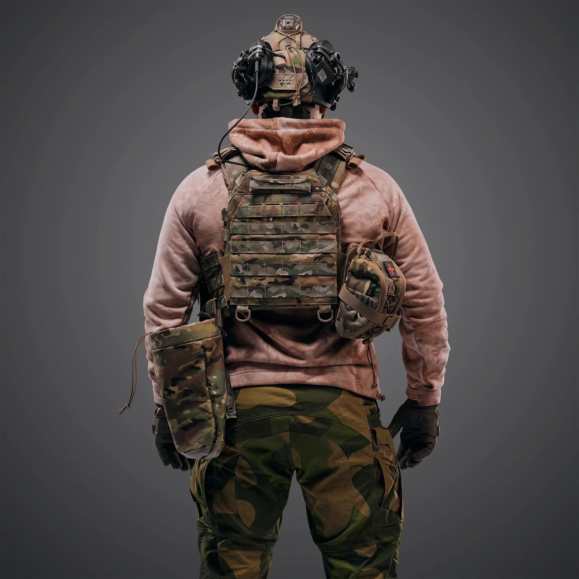 Porte-plaques Ghost Gen4 V2 avec système de largage rapide + 9 poches, couleur Multicam