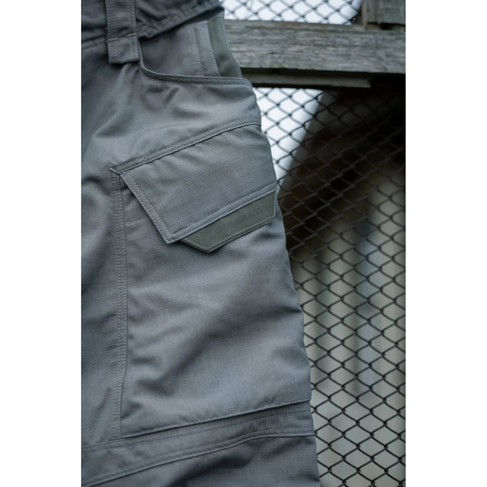 Tactical Pants WROOM COMBATOR, NyCo Ripstop, with Hidden Knee Pad System, Color Urban Grey