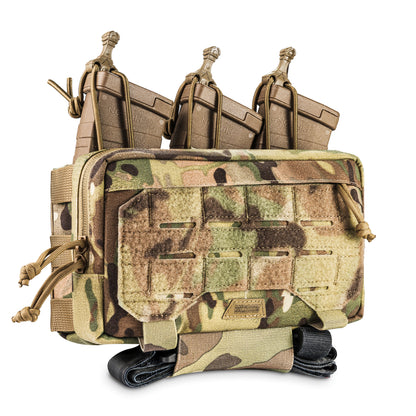 WROOM Utility Admin Pouch for 3 Magazines, MOLLE System, Color Multicam