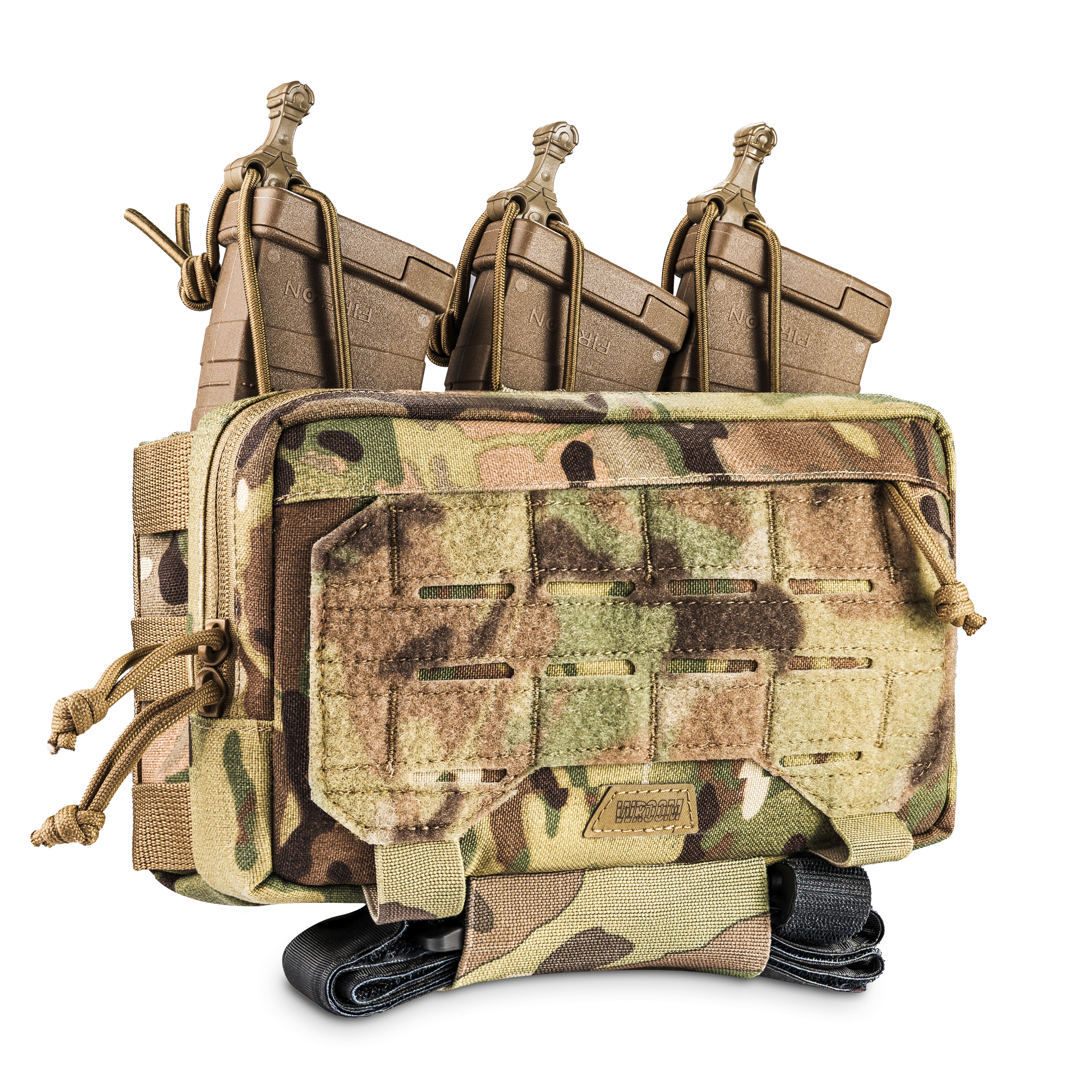 WROOM Utility Admin Pouch for 3 Magazines, MOLLE System, Color Multicam