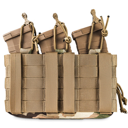 WROOM Utility Admin Pouch for 3 Magazines, MOLLE System, Color Multicam