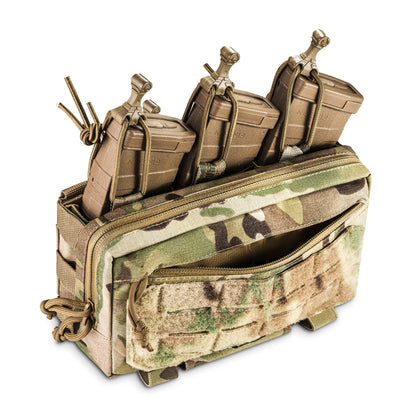 WROOM Utility Admin Pouch for 3 Magazines, MOLLE System, Color Multicam USA